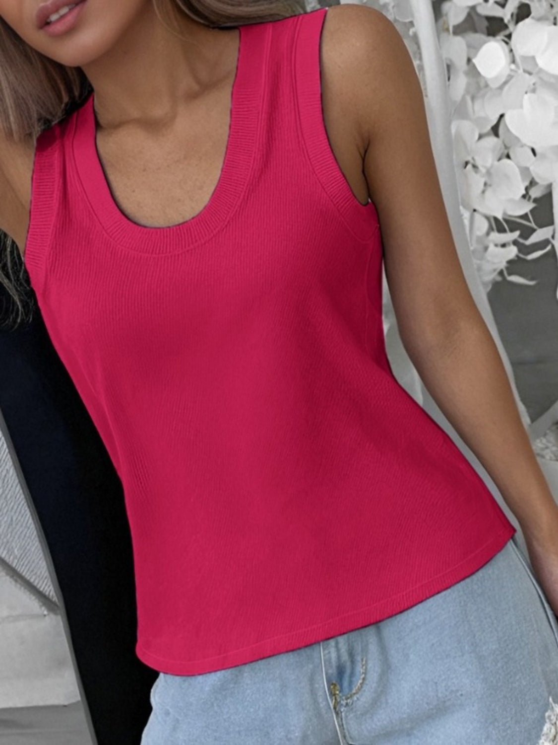 Solid Scoop Neck Tank - Charming Charlie