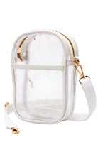 White Clear Crossbody Stadium Bag combines functionality with compliance, featuring a fully transparent design that meets most stadium security requirements. Its lightweight construction and adjustable crossbody strap provide comfort and ease of use, allowing quick access to your essentials while keeping them visible for hassle-free entry. Ideal for sports events, concerts, and venues with strict bag policies. 