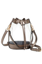 Bronze Clear Crossbody Stadium Bucket Bag offers a sleek, transparent design ideal for stadium events and venues with clear bag policies. Its bucket shape provides ample space for essentials while maintaining a compact profile. The adjustable crossbody strap ensures comfortable, hands-free carrying, making it a practical choice for active outings. Crafted for durability and easy visibility, this bag combines functionality with compliance, perfect for those seeking convenience without sacrificing style.