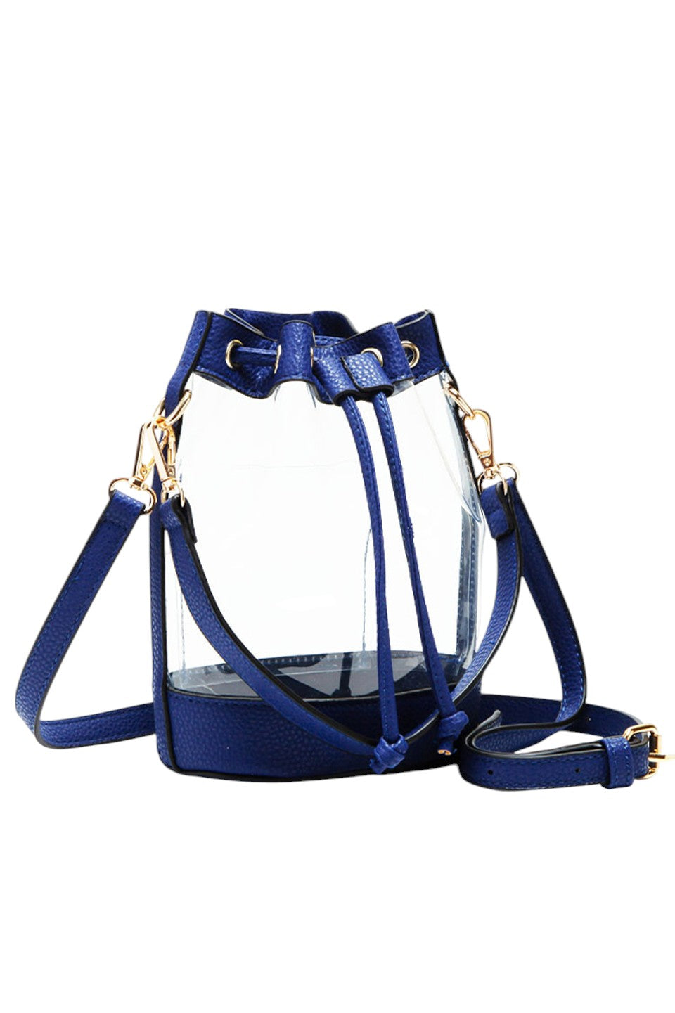 Clear Crossbody Stadium Bucket Bag offers a sleek, transparent design ideal for stadium events and venues with clear bag policies. Its bucket shape provides ample space for essentials while maintaining a compact profile. The adjustable crossbody strap ensures comfortable, hands-free carrying, making it a practical choice for active outings. Crafted for durability and easy visibility, this bag combines functionality with compliance, perfect for those seeking convenience without sacrificing style.