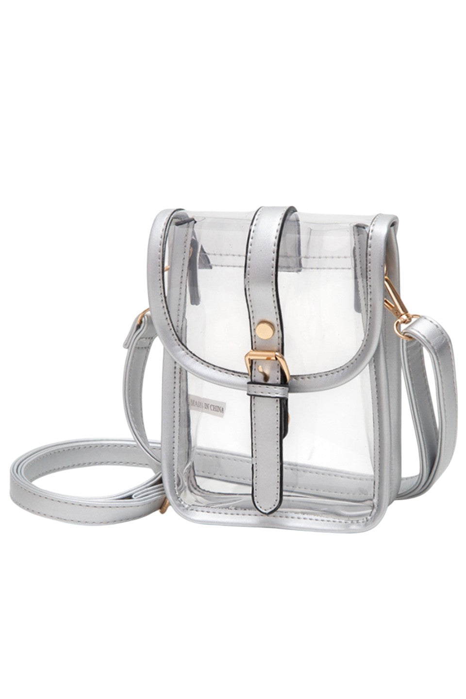 Silver Clear Crossbody Stadium Concert Transparent Bag is expertly crafted to comply with venue security standards while offering practical functionality. Its fully transparent design enables swift security checks, and the adjustable crossbody strap provides comfortable, hands-free wear. Made from durable, lightweight materials, this bag is perfect for concerts, sports events, and festivals, ensuring your belongings stay secure and easily accessible throughout the event.