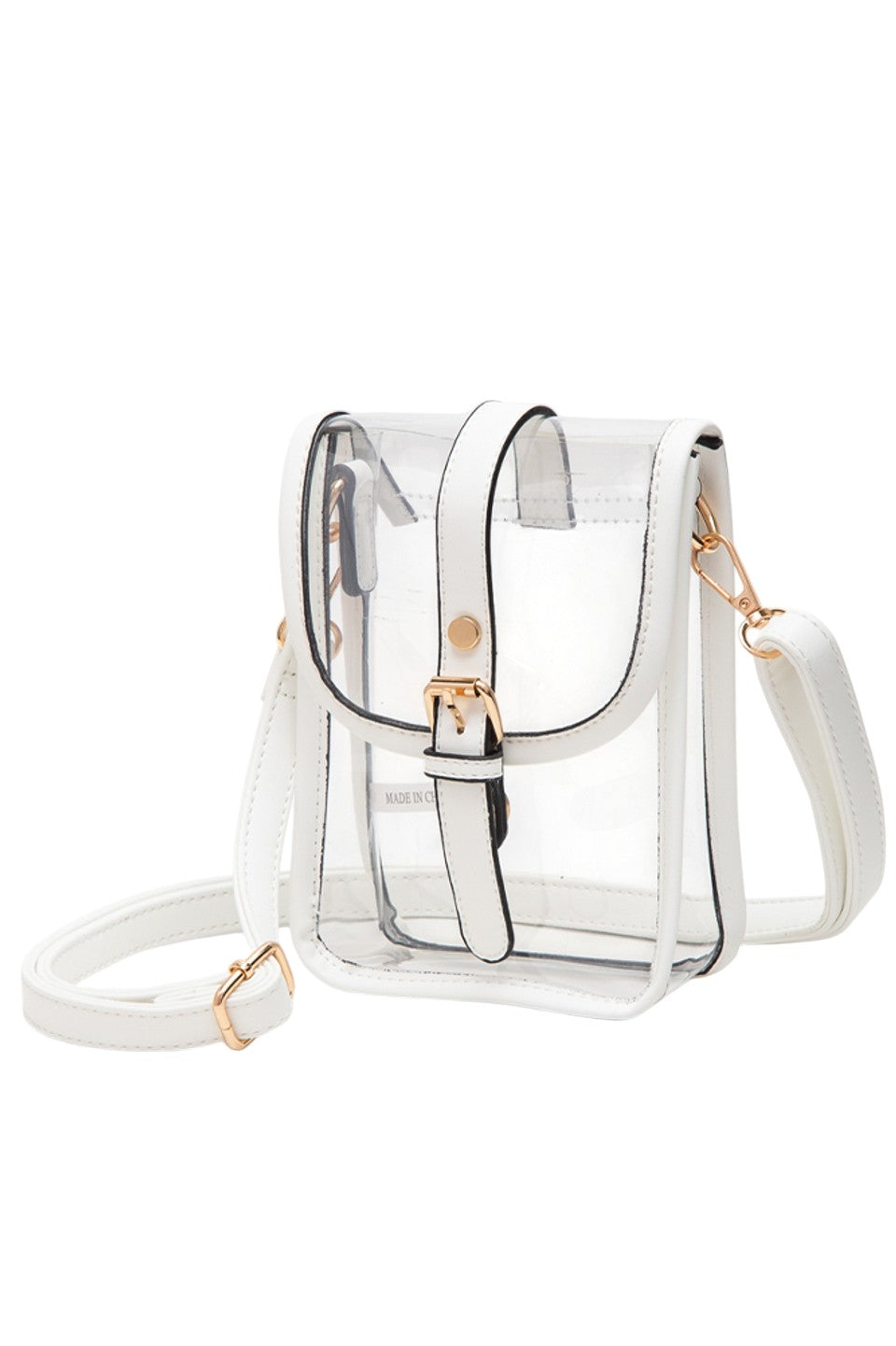 White Clear Crossbody Stadium Concert Transparent Bag is expertly crafted to comply with venue security standards while offering practical functionality. Its fully transparent design enables swift security checks, and the adjustable crossbody strap provides comfortable, hands-free wear. Made from durable, lightweight materials, this bag is perfect for concerts, sports events, and festivals, ensuring your belongings stay secure and easily accessible throughout the event.