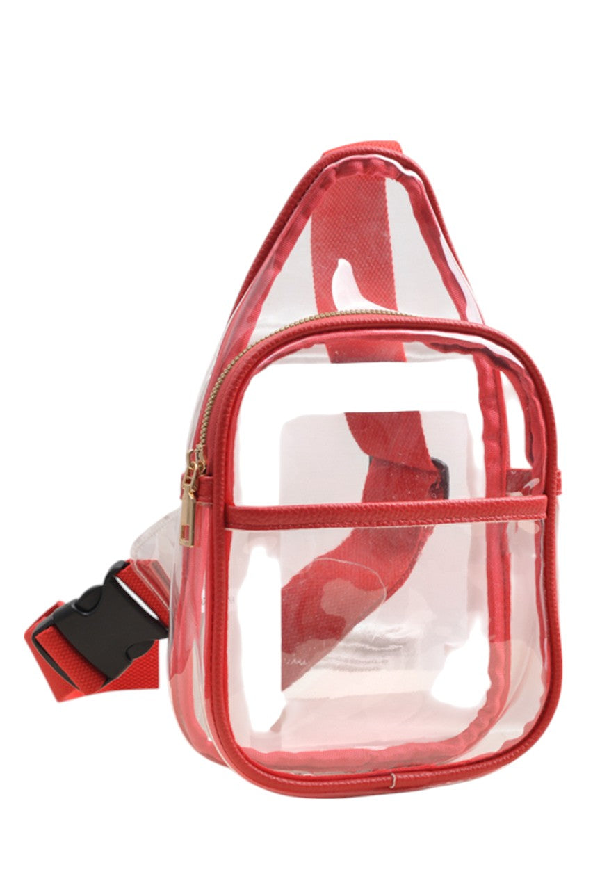 Clear Stadium Concert Sling Bag is expertly crafted to comply with venue security policies, featuring a fully transparent design for effortless inspection. Its compact size and adjustable sling strap provide comfortable, hands-free convenience, perfect for carrying essentials during concerts or sporting events. Made from durable materials, this bag ensures both security and practicality without compromising style.