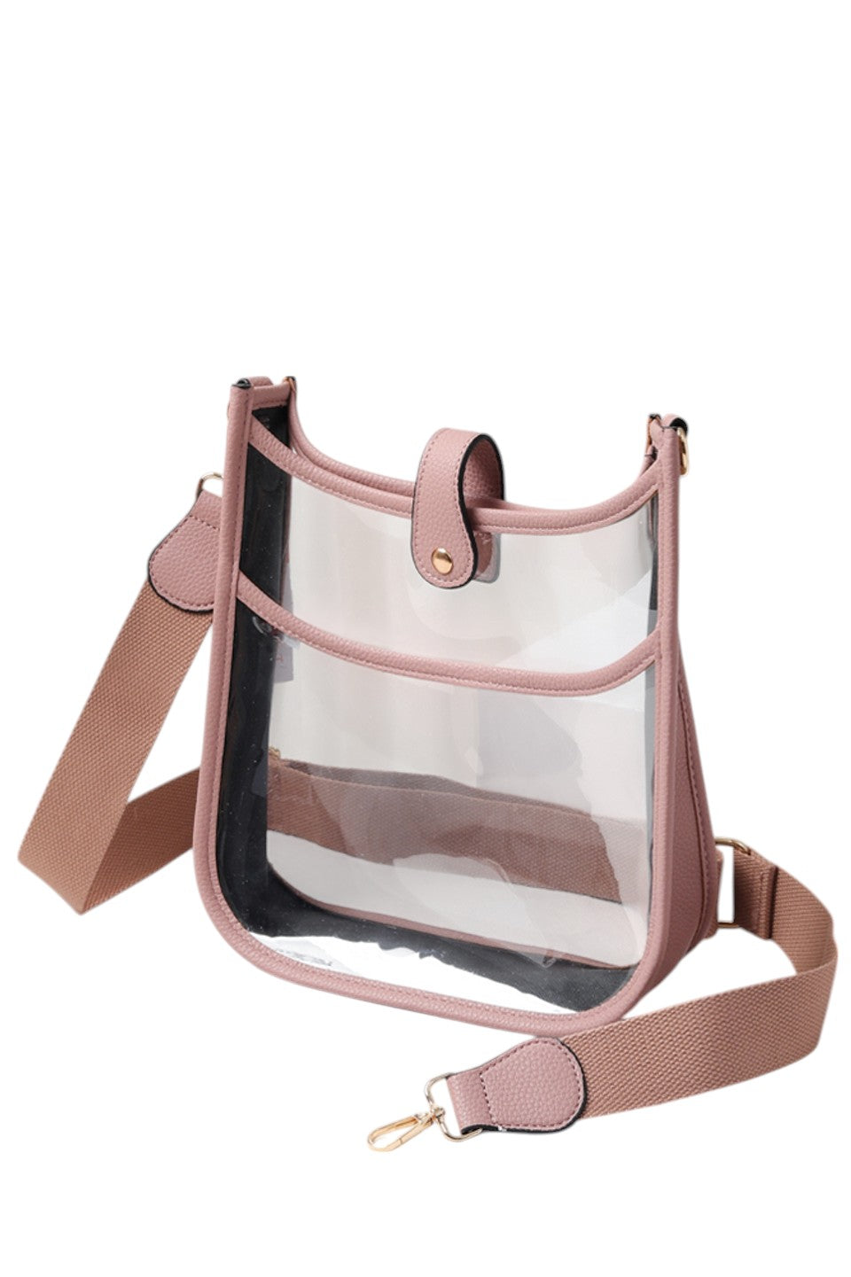 Clear Stadium Crossbody Bag offers a practical solution for carrying essentials while complying with stadium security policies. Crafted from transparent materials, it allows for quick inspection without sacrificing style. Its compact design and adjustable strap provide comfortable, hands-free convenience, making it ideal for sports events, concerts, and other venues requiring clear bags. Durable and easy to clean, this crossbody bag combines functionality with compliance for a seamless event experience. 