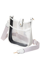 Clear Stadium Crossbody Bag offers a practical solution for carrying essentials while complying with stadium security policies. Crafted from transparent materials, it allows for quick inspection without sacrificing style. Its compact design and adjustable strap provide comfortable, hands-free convenience, making it ideal for sports events, concerts, and other venues requiring clear bags. Durable and easy to clean, this crossbody bag combines functionality with compliance for a seamless event experience. 