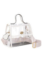 Clear Stadium Crossbody Hand Bag offers a transparent design ideal for quick security checks at events. Its compact size and adjustable strap provide hands-free convenience and comfortable wear. Crafted for durability, this bag combines practicality with style, making it perfect for stadiums, concerts, and everyday use where clear visibility of contents is required.