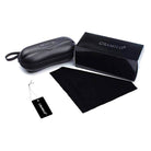 CAMBRIDGE | A22 - Pillowed Rectangle Flat Lens Horned Rim Sunglasses - Cramilo Eyewear - Stylish Trendy Affordable Sunglasses Clear Glasses Eye Wear Fashion