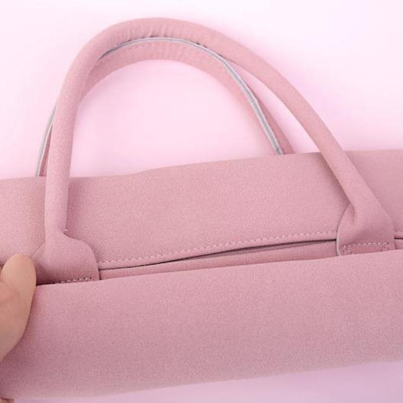 Vegan laptop bag handle in pink