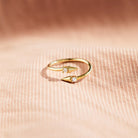 925 Sterling Silver Inlaid Zircon Bypass Ring - Charming Charlie