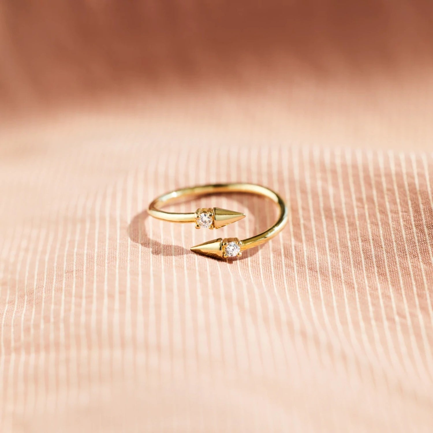 925 Sterling Silver Inlaid Zircon Bypass Ring - Charming Charlie
