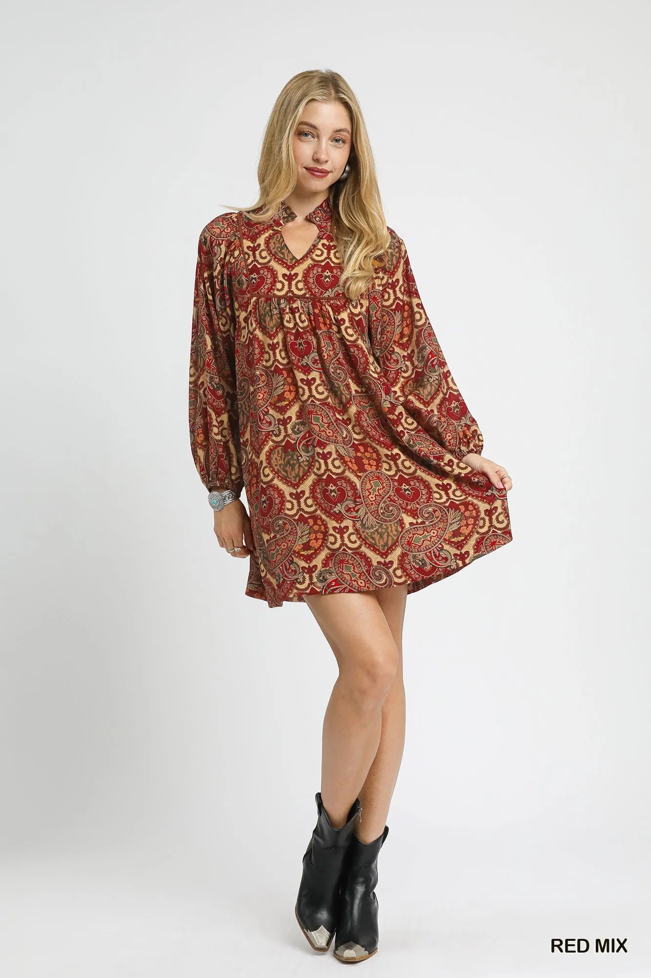 Umgee Boho Mix Paisley Babydoll Dress – Charming Charlie