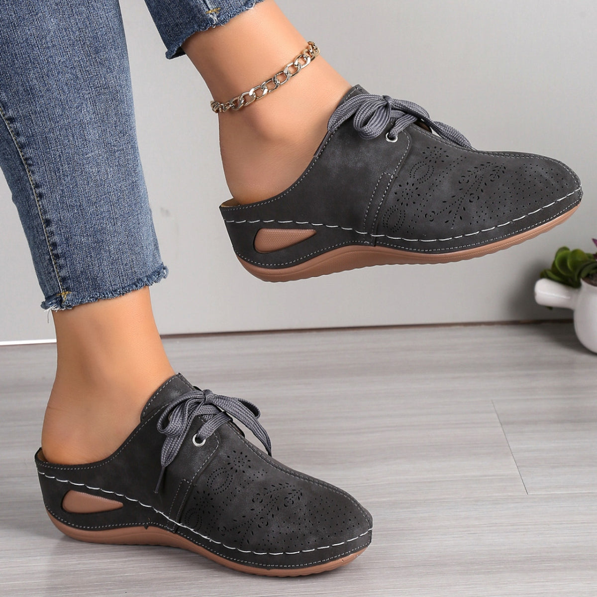 Lace-Up Round Toe Wedge Sandals - Charming Charlie