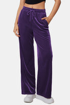 Drawstring Elastic Waist Straight Leg Pants - Charming Charlie