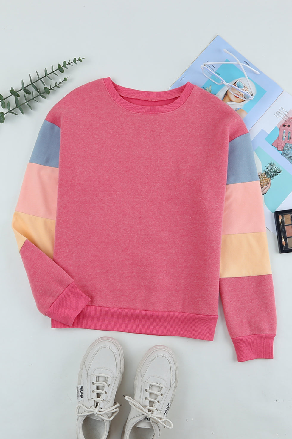 Color Block Round Neck Short Sleeve T-Shirt