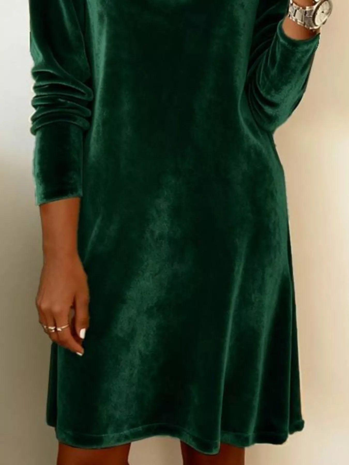 Velvet Cowl Neck Long Sleeve Mini Dress Wine Red / M Velvet Cowl Neck Long Sleeve Mini Dress Wine Red / M