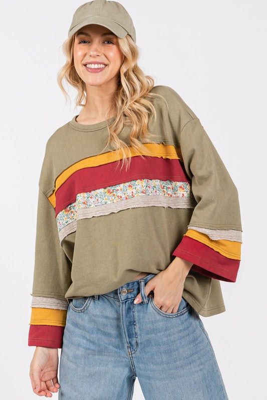 SAGE + FIG French Terry Color Block T-Shirt - Charming Charlie