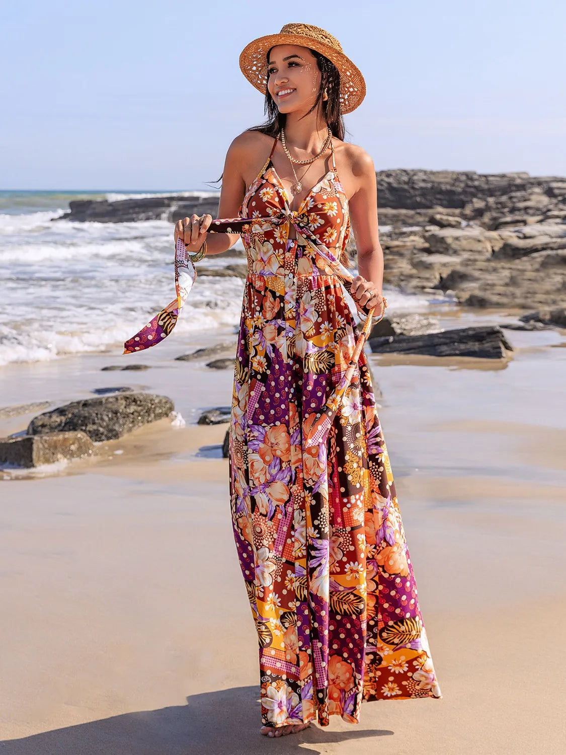 high fashion maxi dresses Long Corset Print Prom Formal Gown main image 0