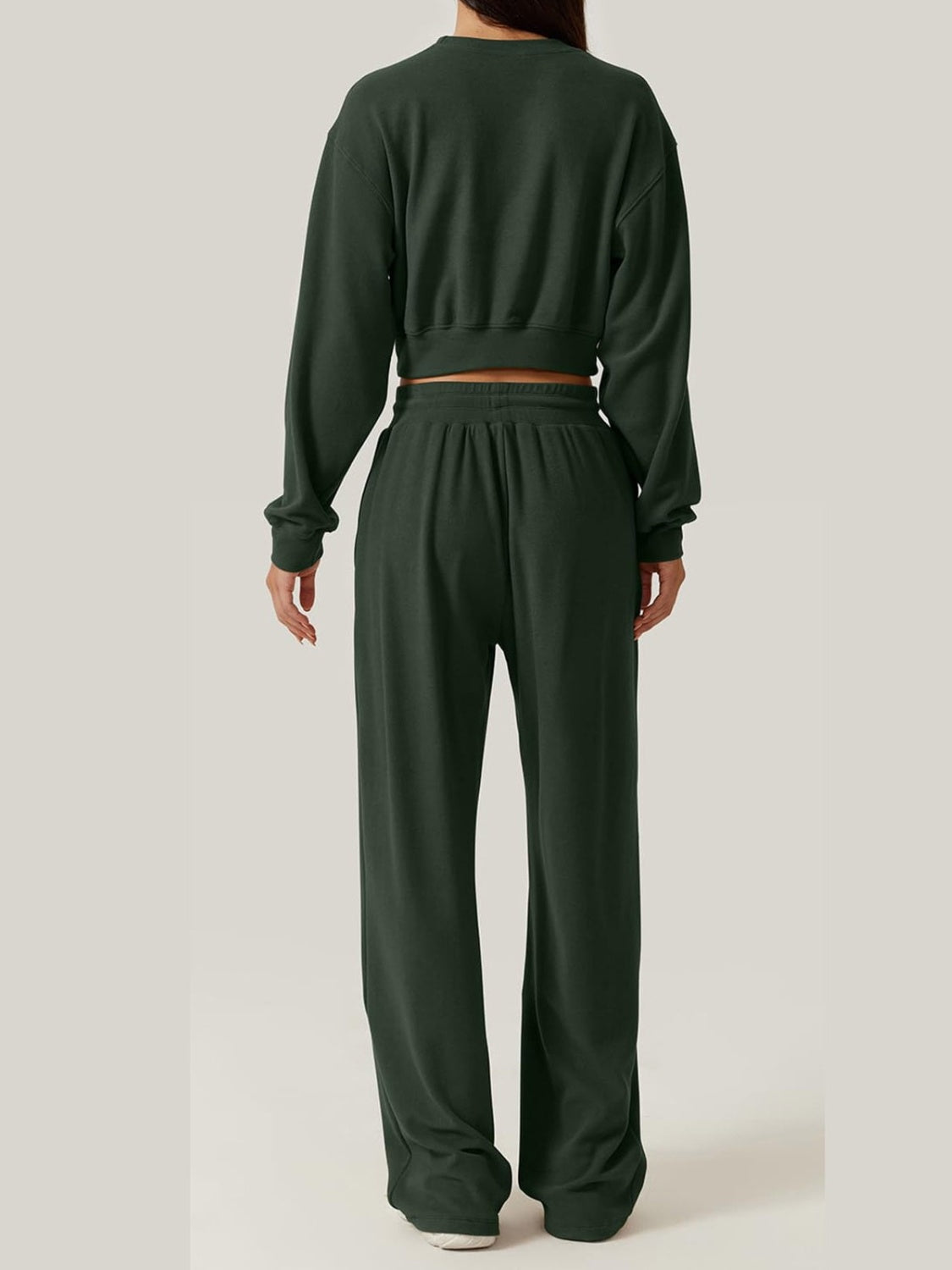 Crisscross Round Neck Top and Drawstring Pants Set - Charming Charlie
