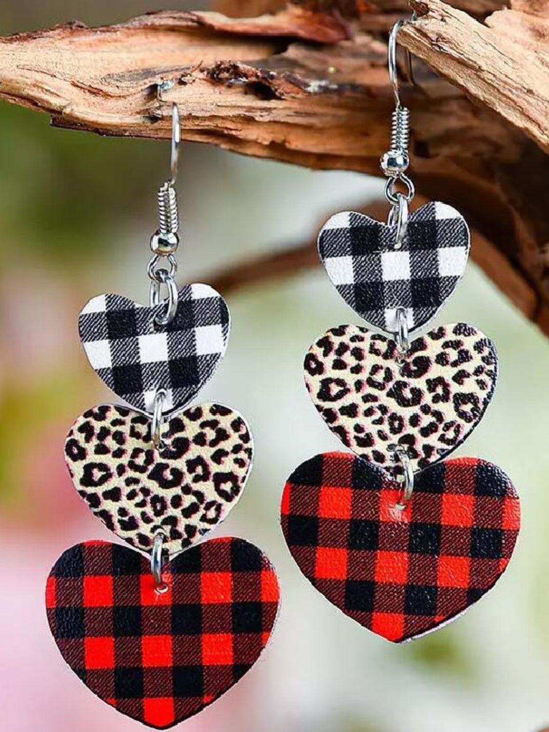 Printed PU Leather Dangle Earrings - Charming Charlie