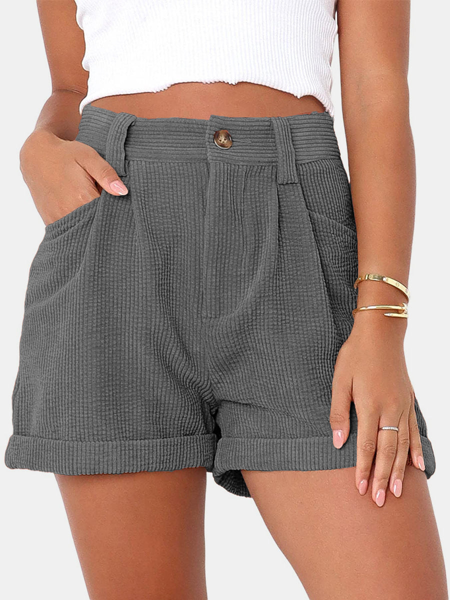 MOCK POCKET HIGH WAIST SHORTS