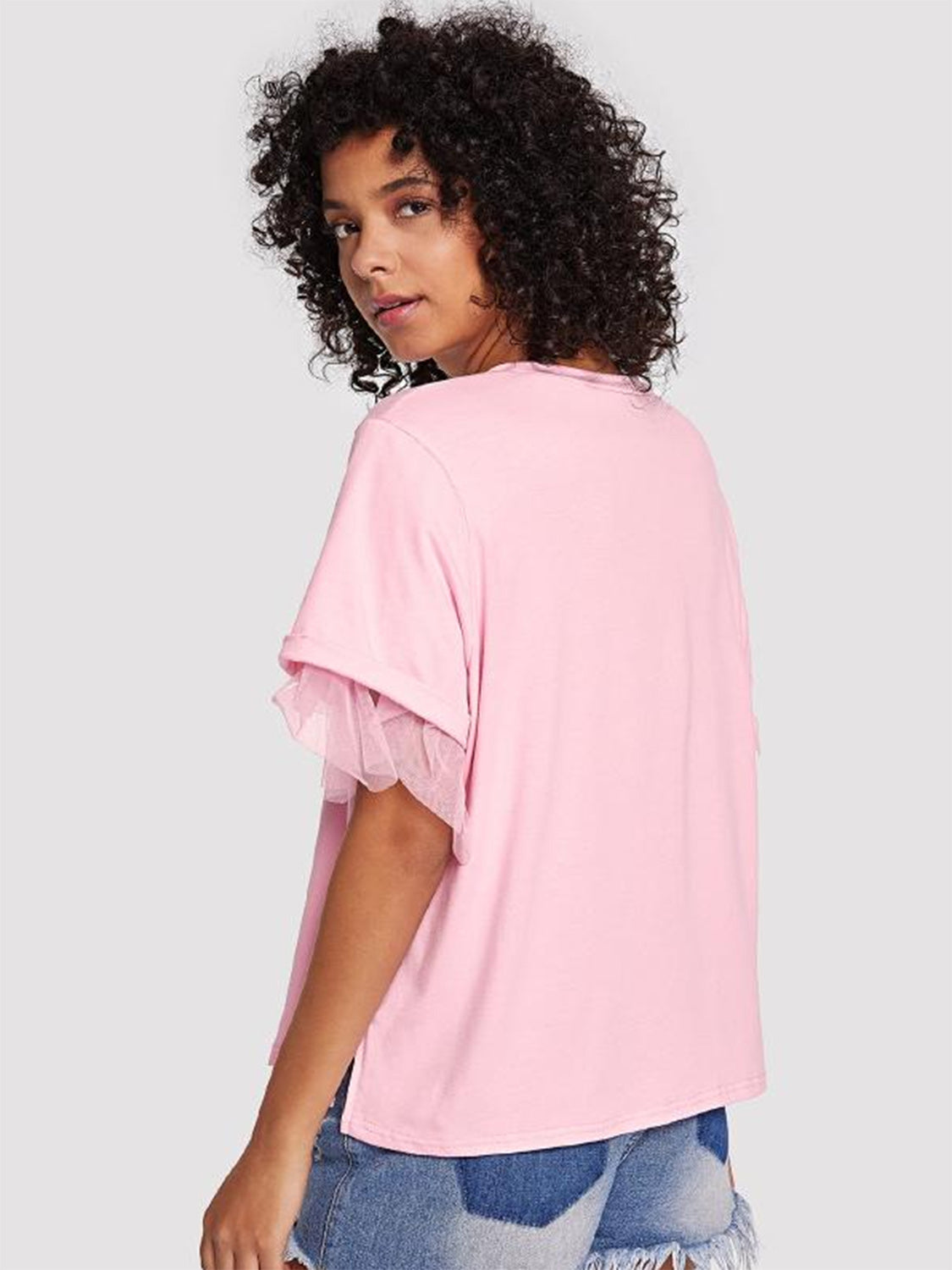 Round Neck Short Sleeve Top - Charming Charlie