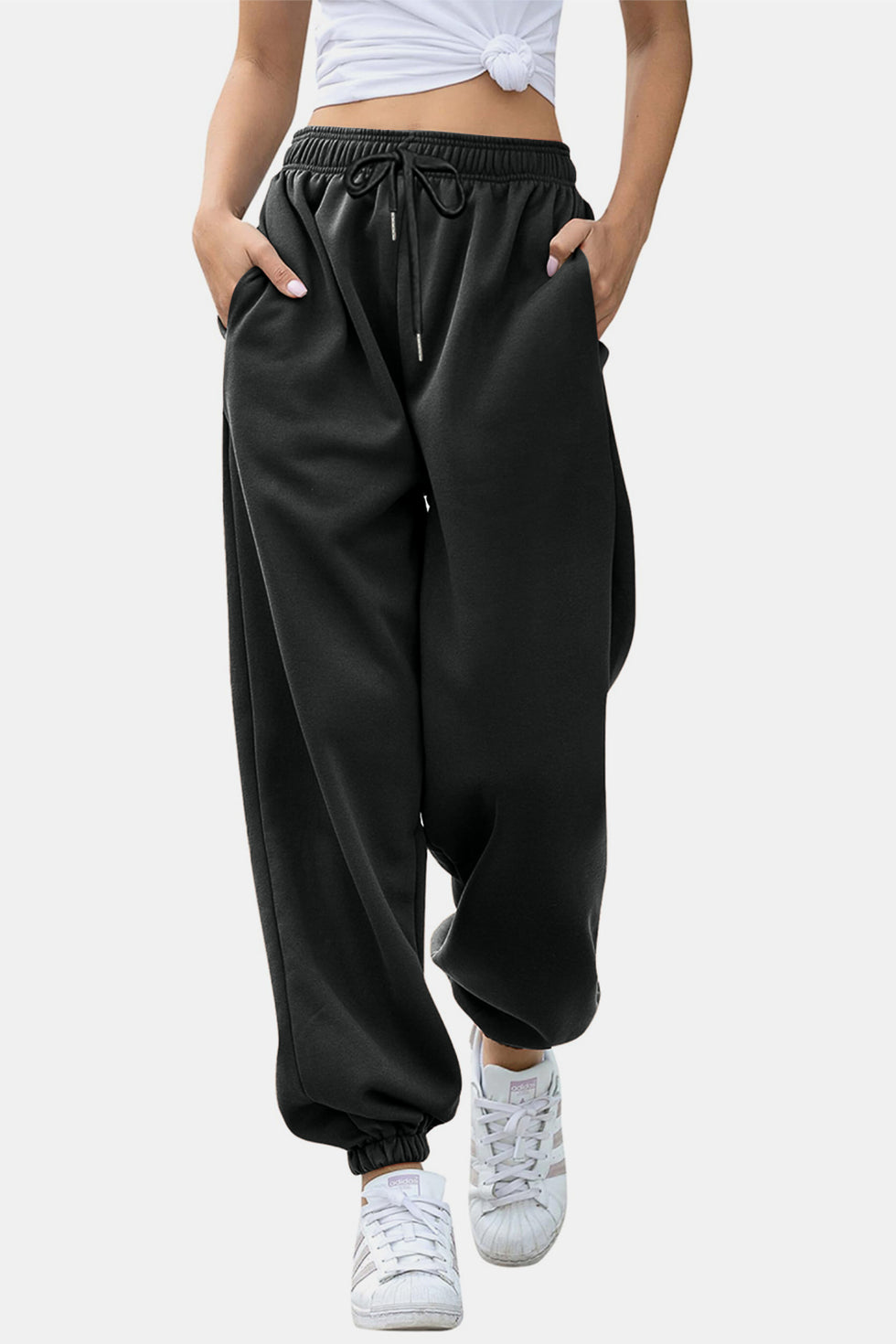 Elastic Waist Joggers with Pockets main image 0