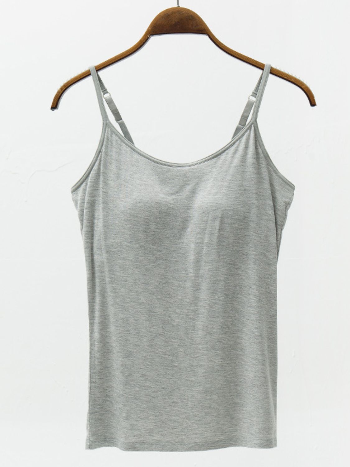 Full Size Adjustable Strap Modal Cami with Bra - Charming Charlie