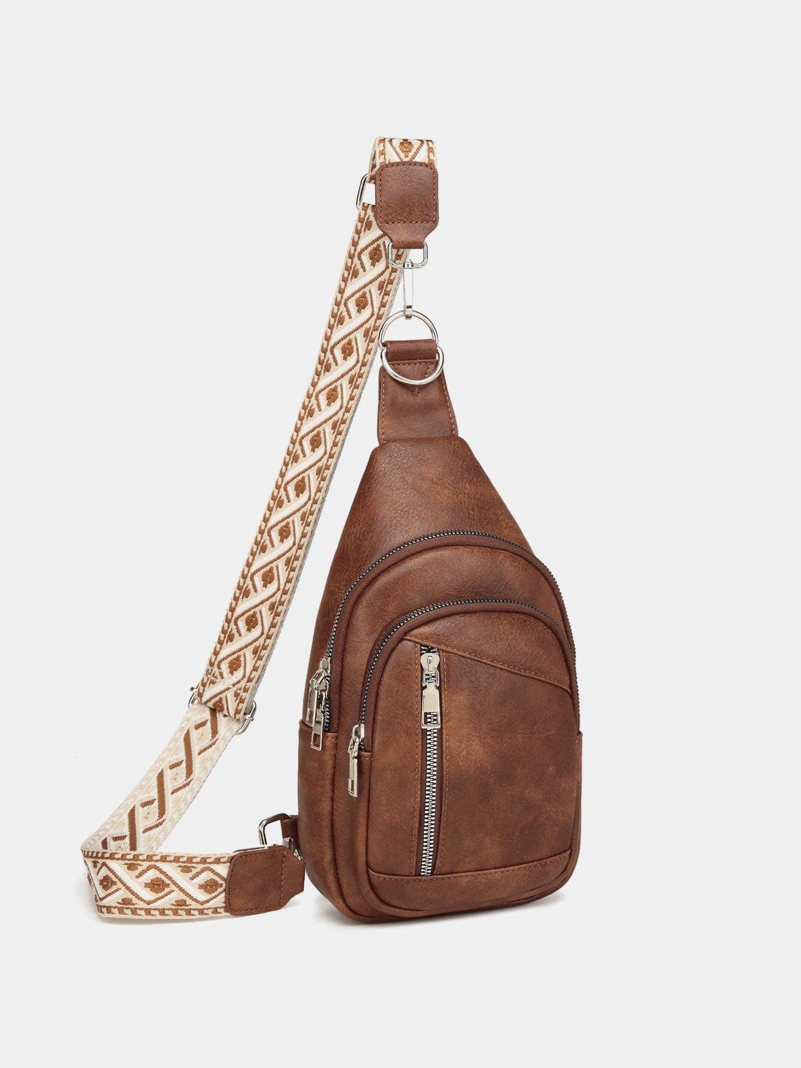 PU Leather Crossbody Bag with Two Detachable Strap - Charming Charlie