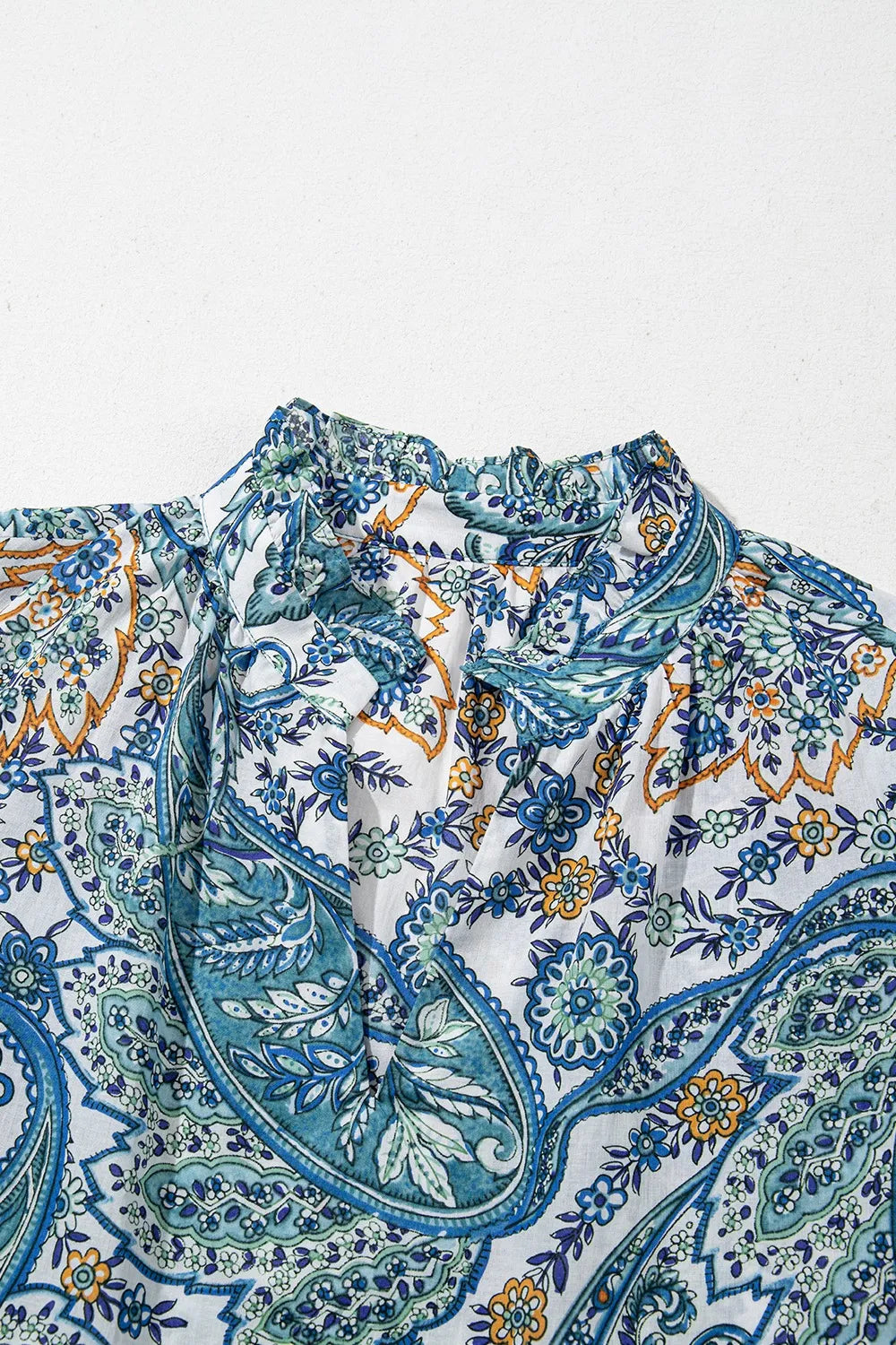 Paisley Floral V Neck Short Sleeve Mini Dress Floral / M