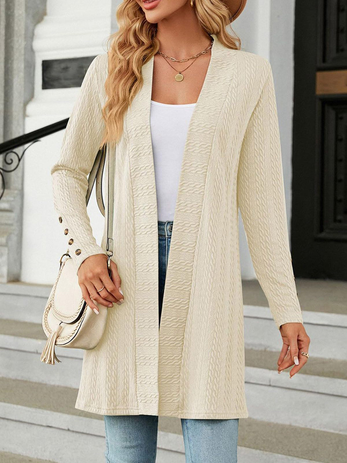 Open Front Long Sleeve Cardigan - Charming Charlie