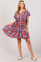SAGE + FIG Floral Button Down Short Sleeve Mini Dress - Charming Charlie