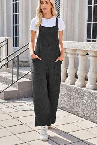 Lovelet Knotted Strap Overalls with Pockets main image 0