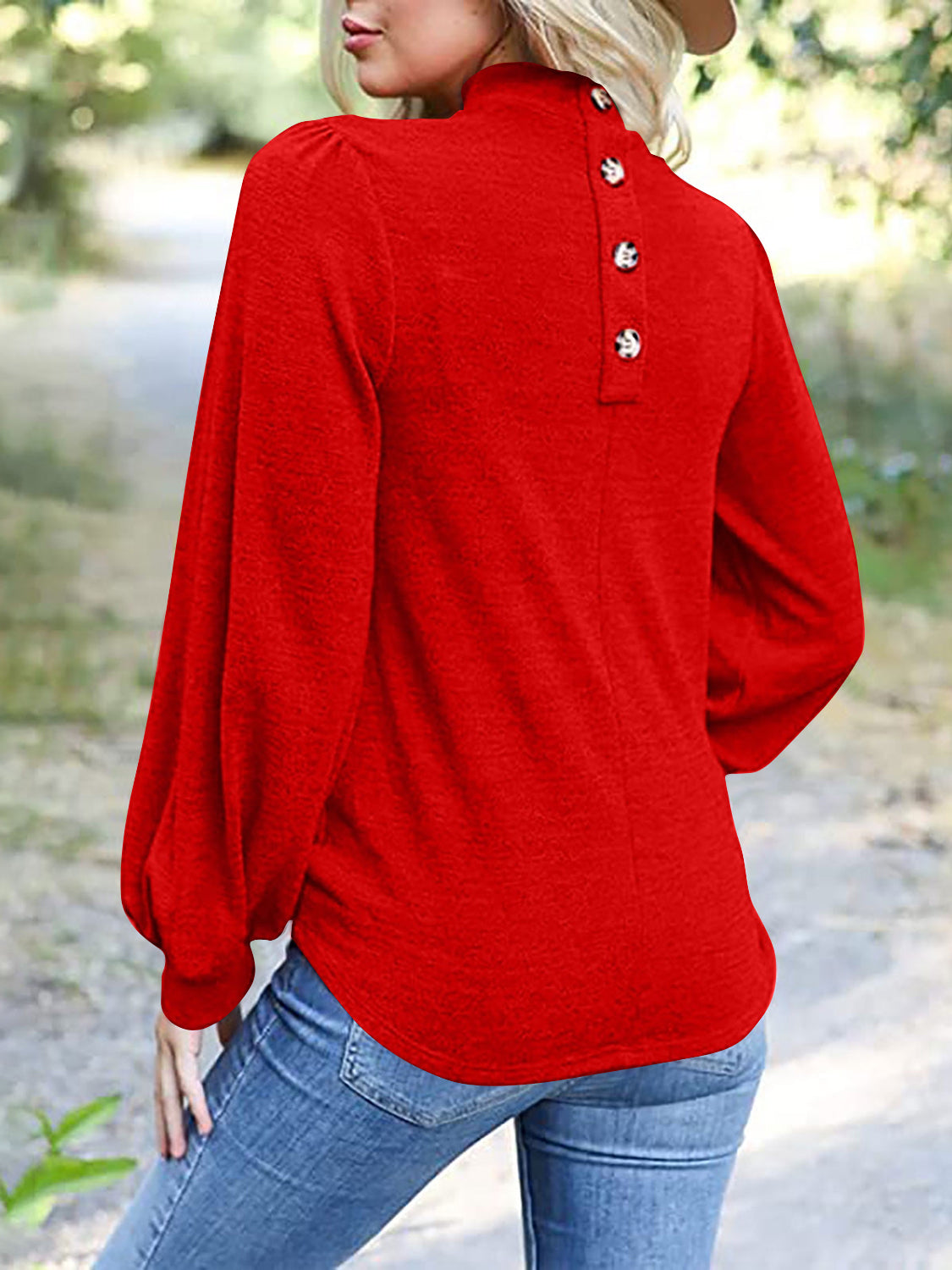 Full Size Mock Neck Long Sleeve T-Shirt – Charming Charlie