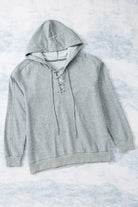 Lace Up Long Sleeve Hoodie - Charming Charlie