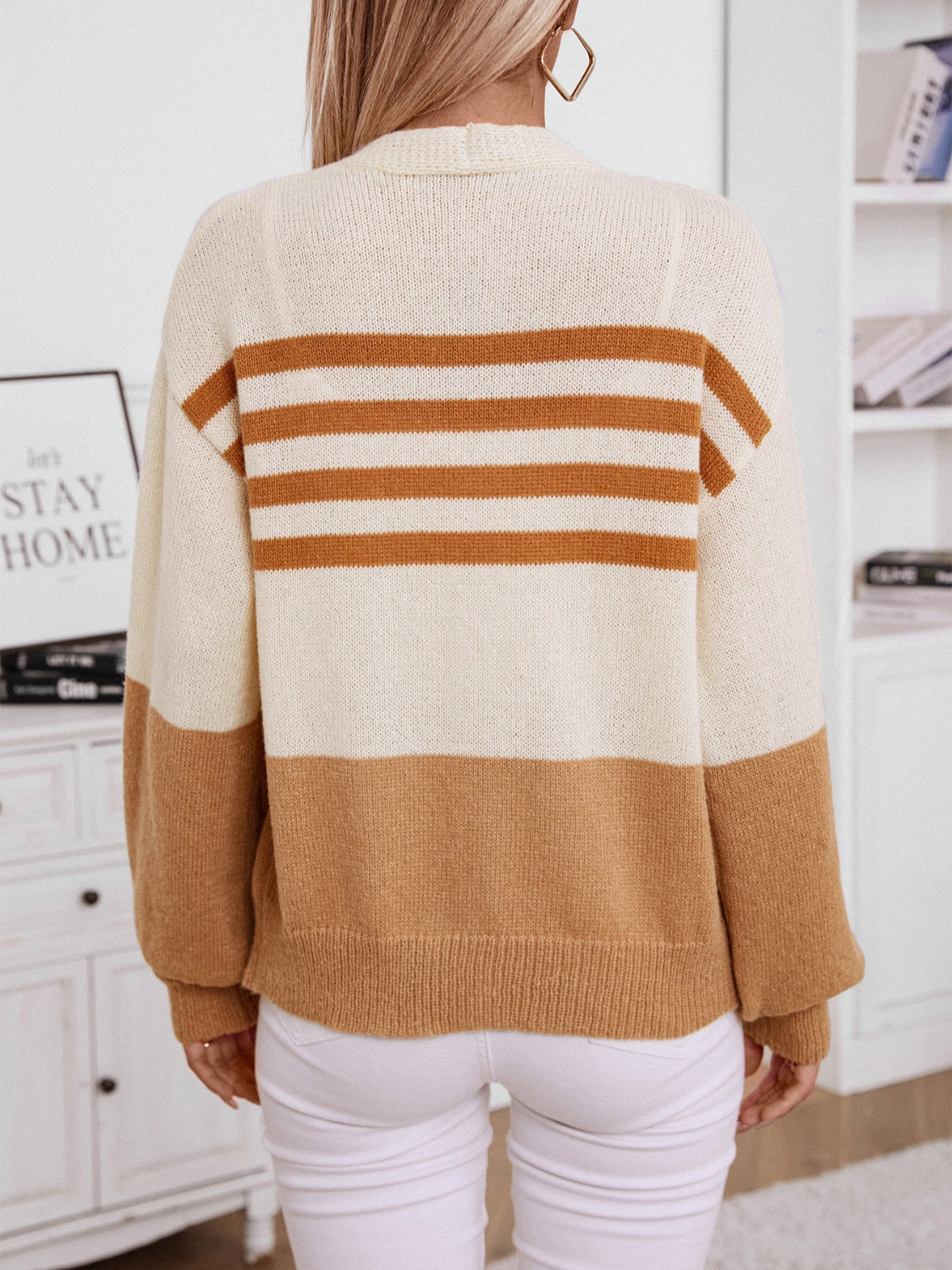 Color Block V-Neck Button Down Long Sleeve Cardigan – Charming Charlie Color Block V-Neck Button Down Long Sleeve Cardigan – Charming Charlie
