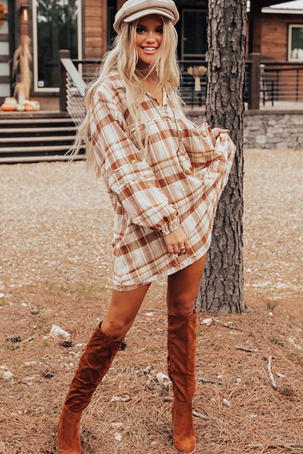 Plaid Collared Neck Long Sleeve Mini Shirt Dress Charming Charlie Plaid Collared Neck Long Sleeve Mini Shirt Dress Charming Charlie