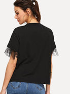 Round Neck Short Sleeve Top - Charming Charlie