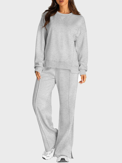 Vintage Round Neck Top & Pant Set