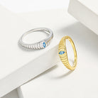 925 Sterling Silver Inlaid Zircon Ring - Charming Charlie