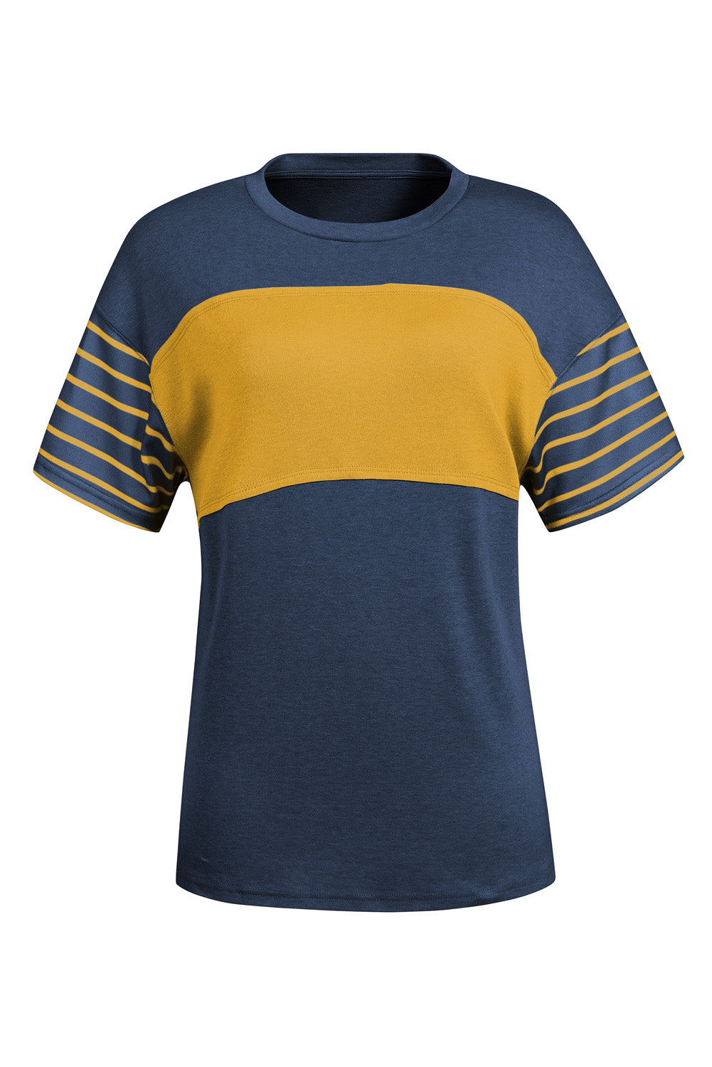 Striped Round Neck Short Sleeve T-Shirt - Charming Charlie