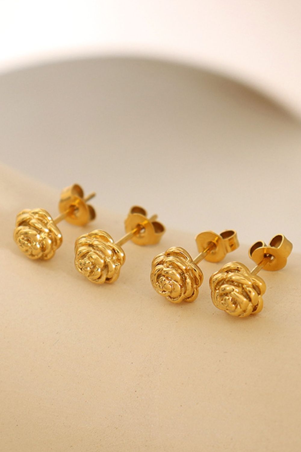 Titanium Steel Flower Stud Earrings - Charming Charlie