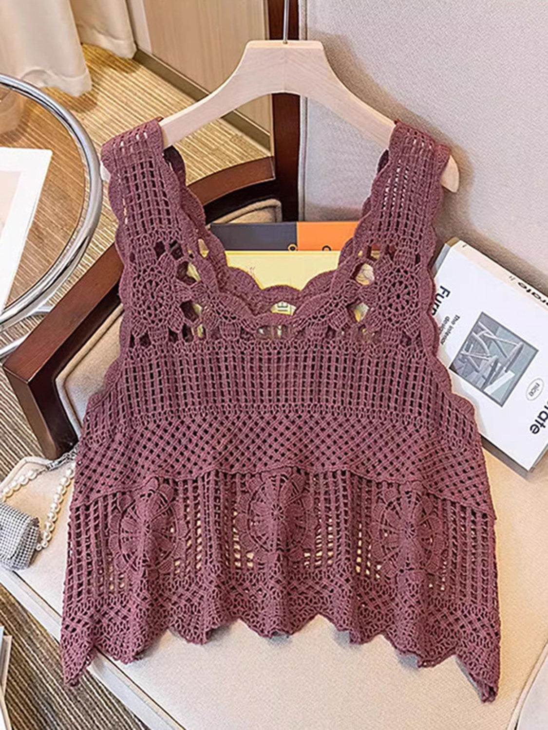 Openwork Scoop Neck Tank - Charming Charlie