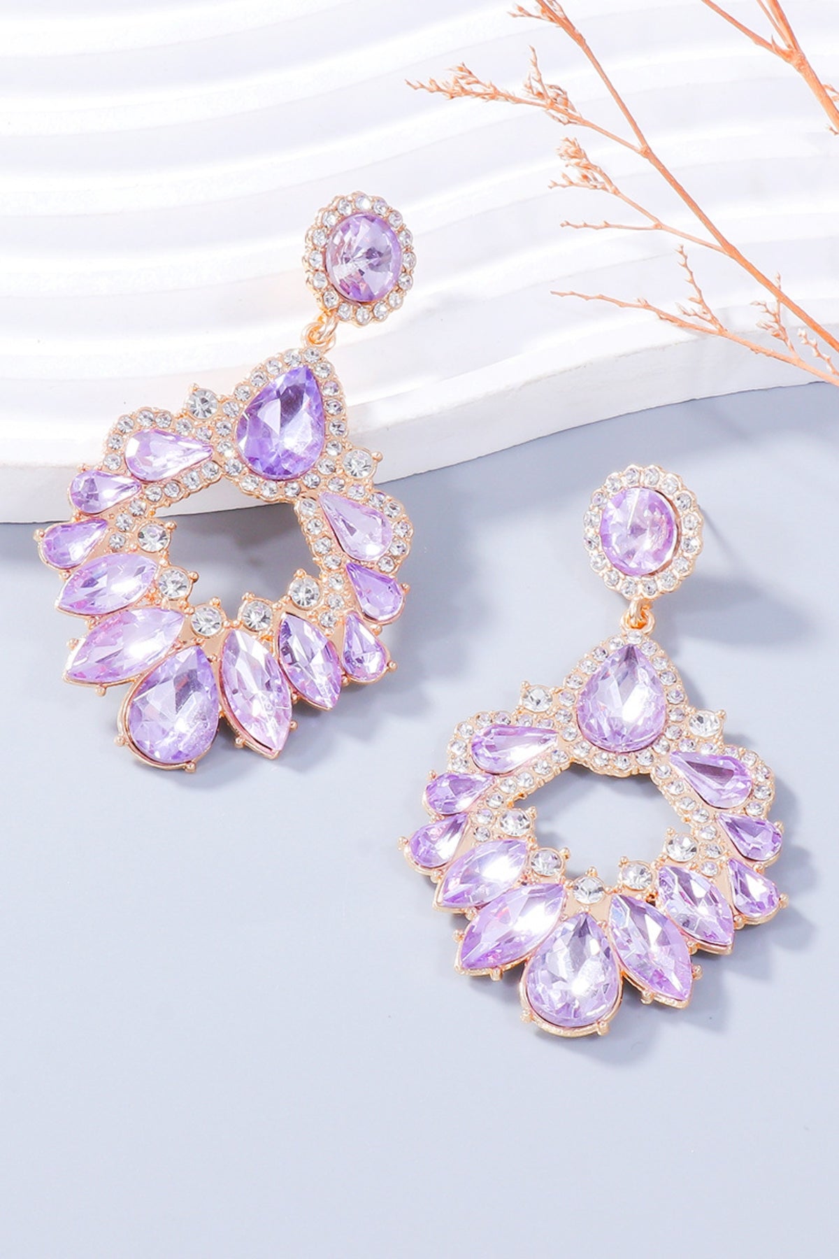 Alloy Rhinestone Dangle Earrings - Charming Charlie