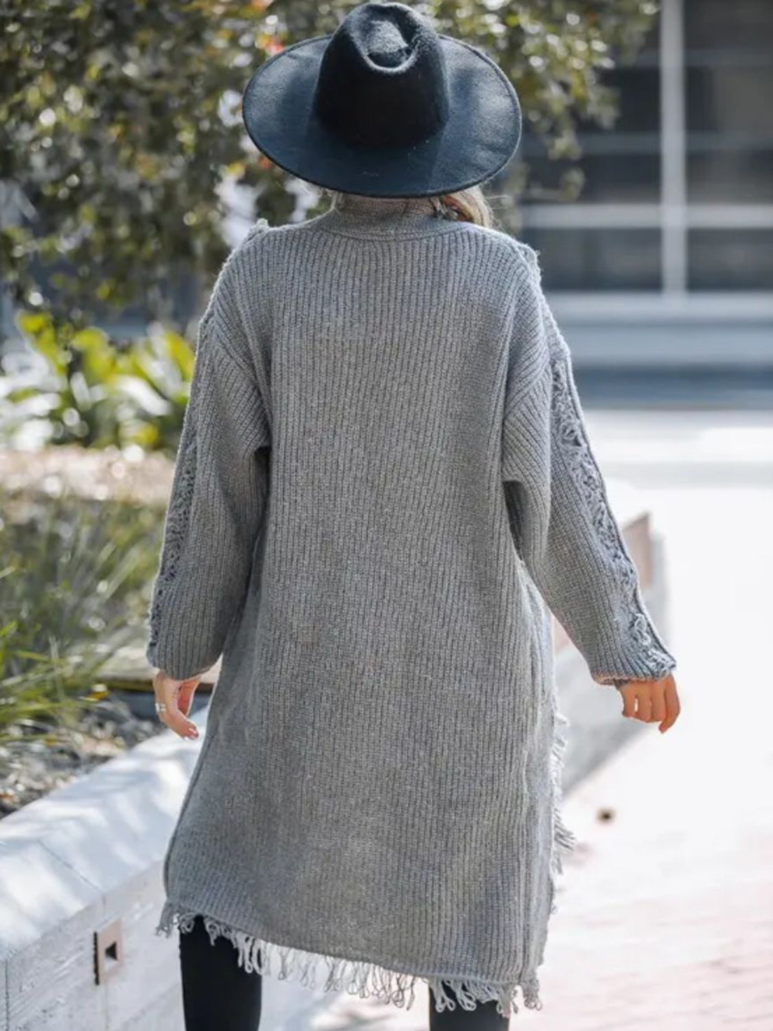 Fringe Open Front Long Sleeve Cardigan – Charming Charlie