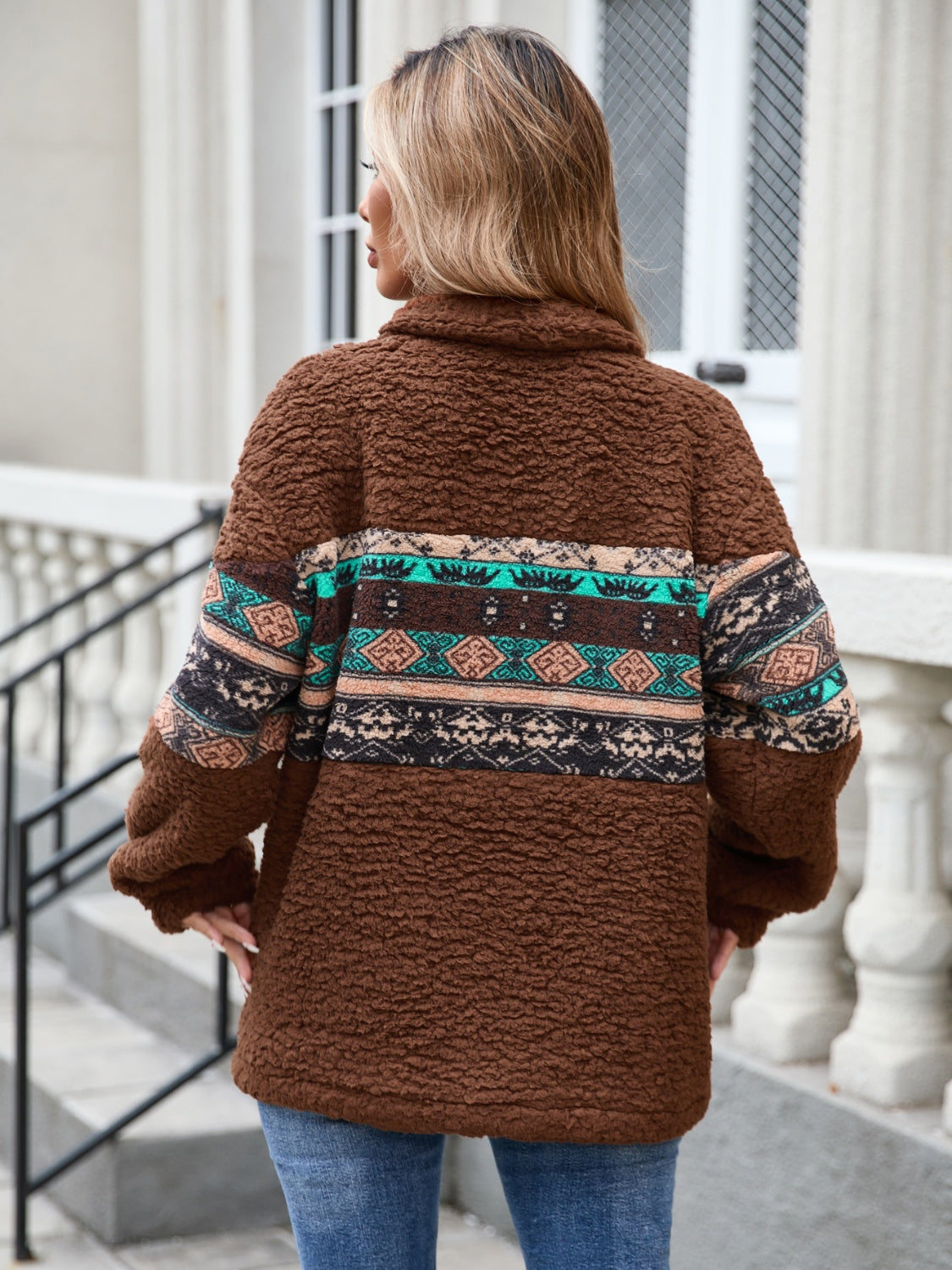 Half Zip Long Sleeve Fuzzy Top – Charming Charlie