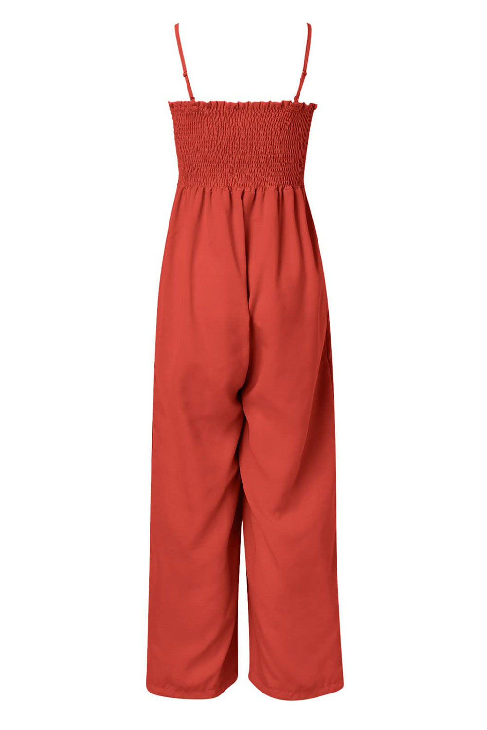 Spaghetti Strap Cutout Plunge Wide Leg Jumpsuit