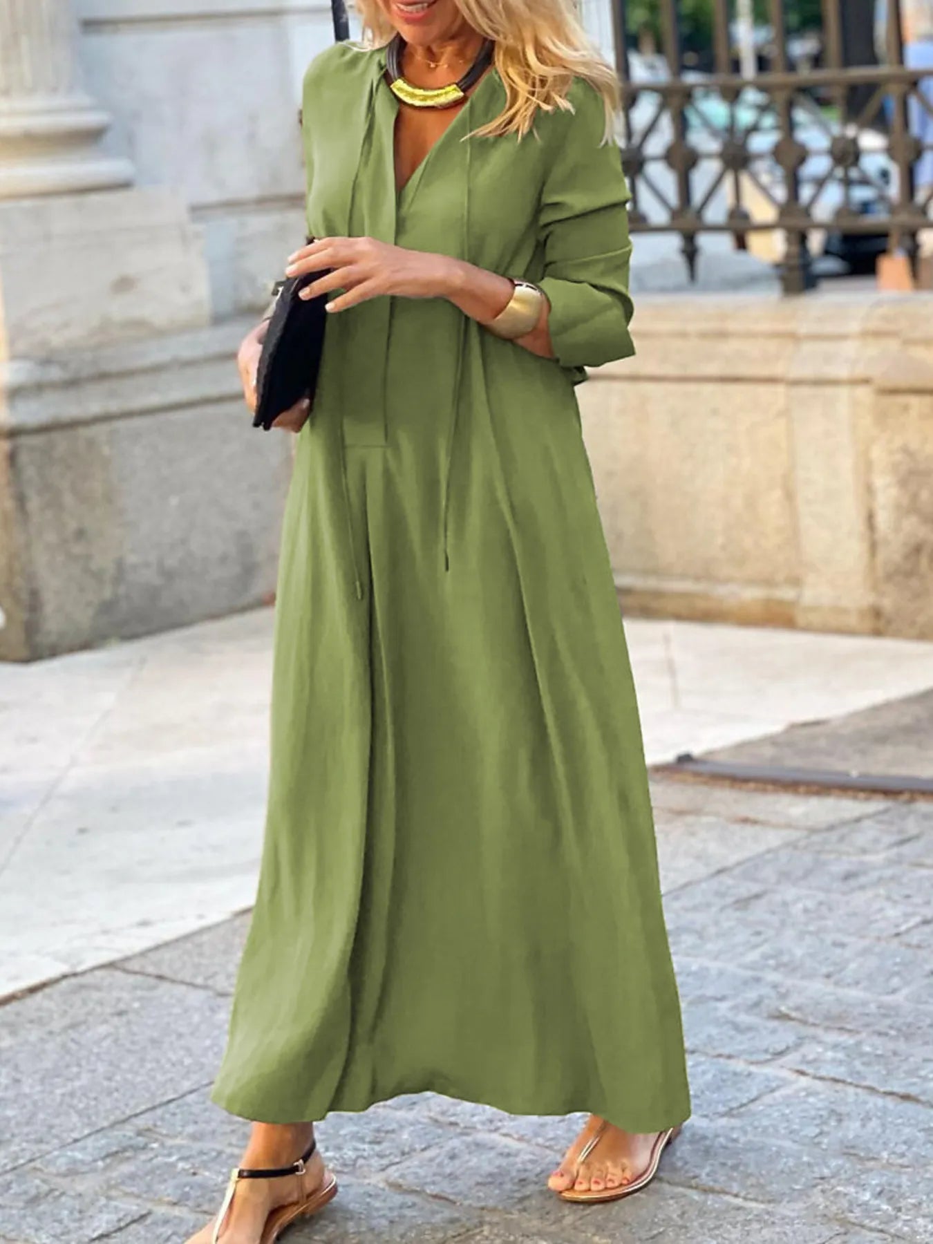 Full Size Solid Color Maxi Shirt Dress Plus Size – Charming Charlie