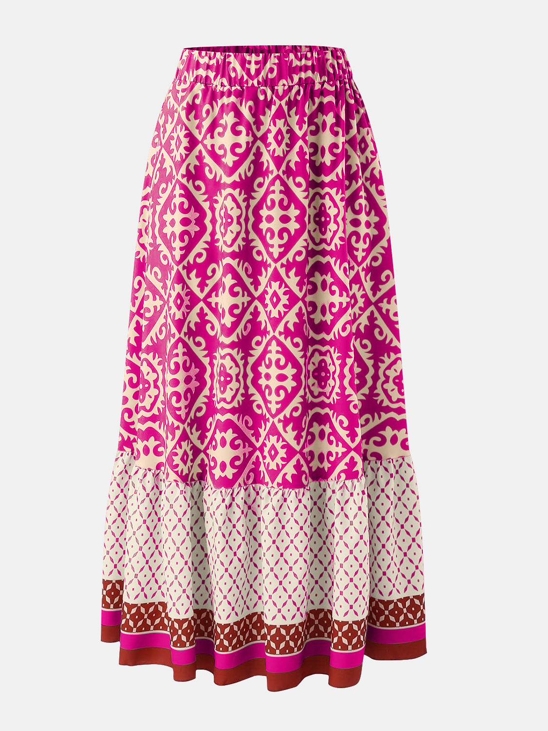 Geometric Elastic Waist Maxi Skirt - Charming Charlie