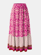 Geometric Elastic Waist Maxi Skirt - Charming Charlie