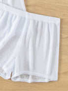 Open Front Half Sleeve Top and Shorts Cover Up Set - Charming Charlie